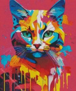 Beautiful Colorful Cat Diamond Painting