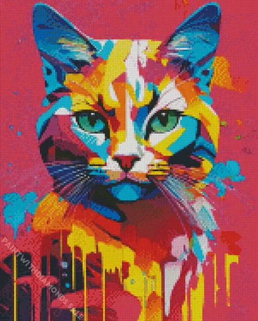 Beautiful Colorful Cat Diamond Painting