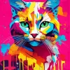 Beautiful Colorful Cat Diamond Painting