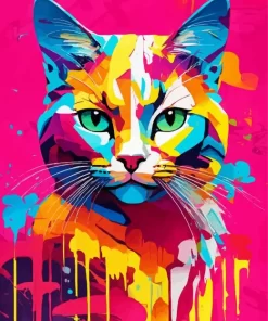 Beautiful Colorful Cat Diamond Painting