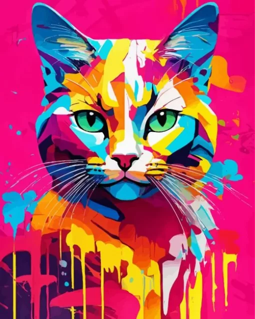 Beautiful Colorful Cat Diamond Painting