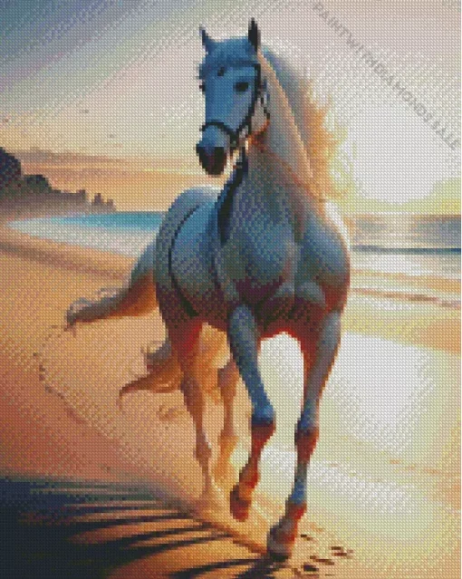 Beautiful White Horse Diamond Painting