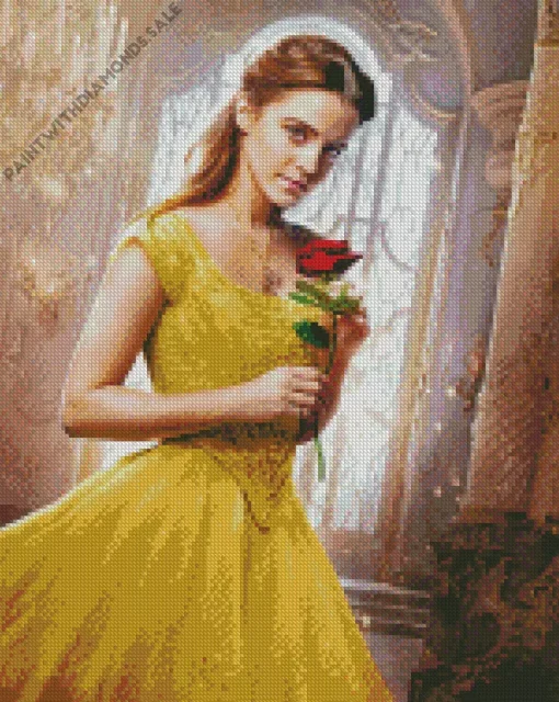 Beauty And The Beast Belle In Yellow Diamond Painting