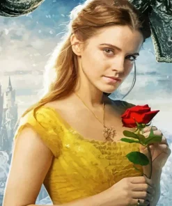 Belle With Red Rose Diamond Painting