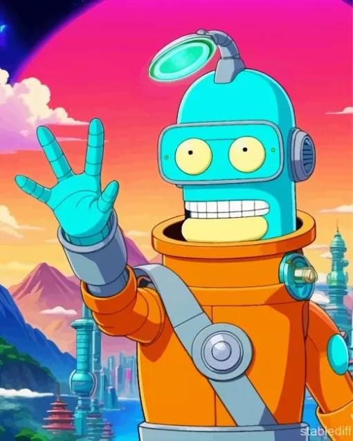 Bender Futurama Cartoon Diamond Painting