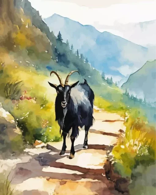 Black Goat Diamond Painting