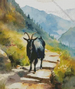 Black Goat Diamond Painting