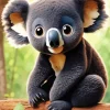 Black Koala With Big Eyes Diamond Painting