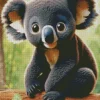 Black Koala With Big Eyes Diamond Painting