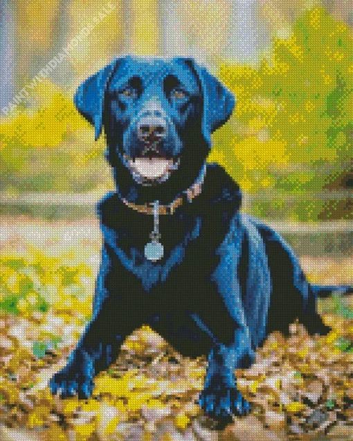 Black Labrador Dog Diamond Painting