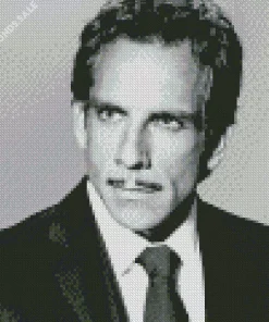 Black And White Ben Stiller Diamond Painting