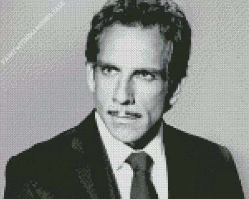 Black And White Ben Stiller Diamond Painting