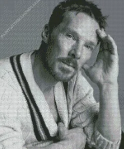 Black And White Benedict Cumberbatch Diamond Painting