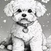 Black And White Bichon Frise Diamond Painting