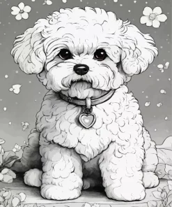 Black And White Bichon Frise Diamond Painting