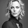 Black And White Charlize Theron Diamond Painting