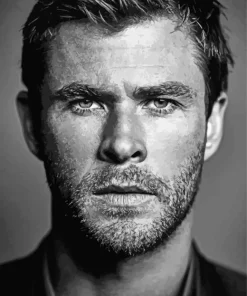 Black And White Chris Hemsworth Diamond Painting