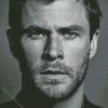 Black And White Chris Hemsworth Diamond Painting