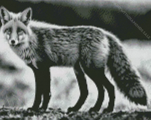 Black And White Fox Diamond Painting