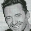 Black And White Hugh Jackman Diamond Painting