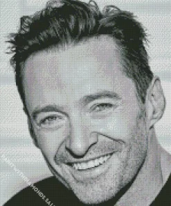 Black And White Hugh Jackman Diamond Painting