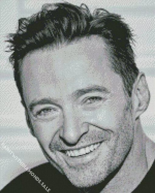 Black And White Hugh Jackman Diamond Painting