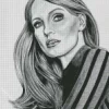 Black And White Jessica Chastain Diamond Painting