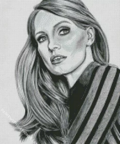 Black And White Jessica Chastain Diamond Painting