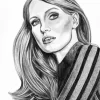 Black And White Jessica Chastain Diamond Painting