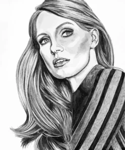 Black And White Jessica Chastain Diamond Painting