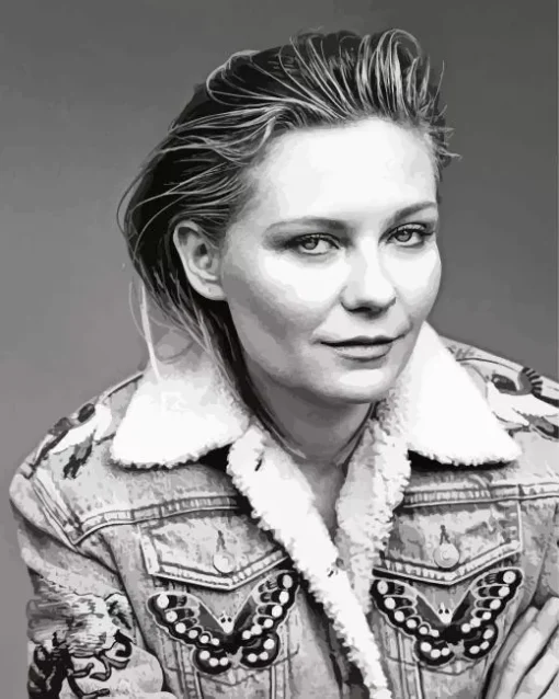 Black And White Kirsten Dunst Diamond Painting