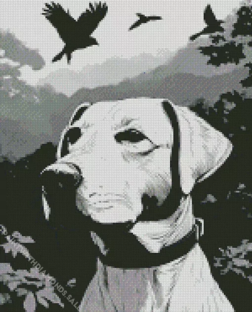 Black And White Labrador Diamond Painting