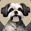 Black And White Shih Tzu Diamond Painting