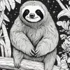 Black And White Sloth Diamond Painting