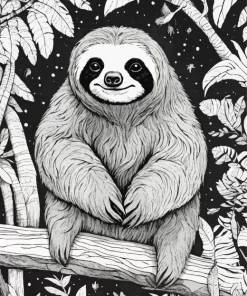 Black And White Sloth Diamond Painting