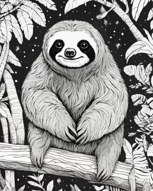 Black And White Sloth Diamond Painting