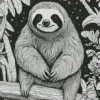 Black And White Sloth Diamond Painting