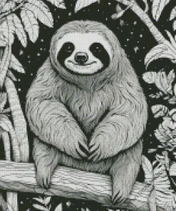 Black And White Sloth Diamond Painting