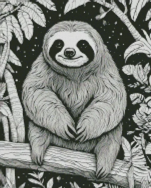 Black And White Sloth Diamond Painting