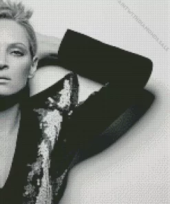 Black And White Uma Thurman Diamond Painting