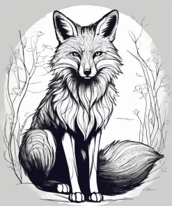 Black And White Red Fox Diamond Painting