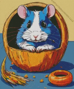 Blue Guinea Pig Diamond Painting