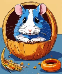 Blue Guinea Pig Diamond Painting