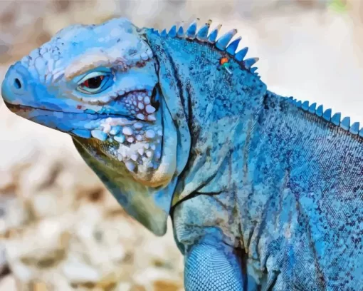 Blue Iguana Diamond Painting