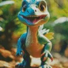 Blue Baby Dinosaur Diamond Painting