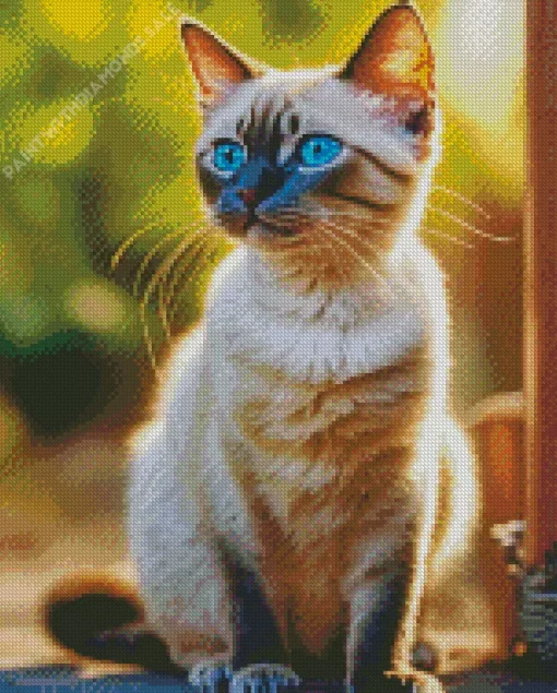 Blue Eyed Siamese Cat Diamond Painting