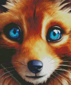 Blue Eyes Red Fox Diamond Painting