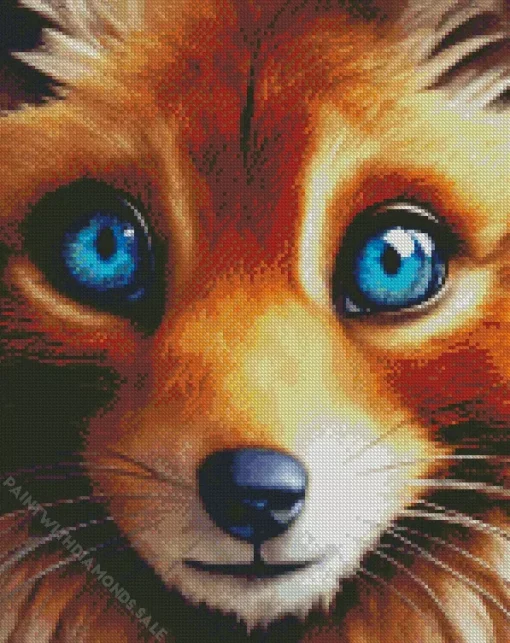 Blue Eyes Red Fox Diamond Painting