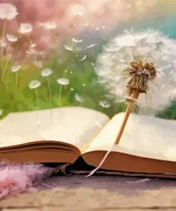 Book And Dandelion Diamond Painting