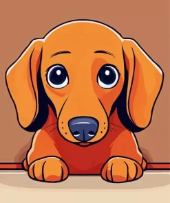 Brown Dachshund Dog Diamond Painting